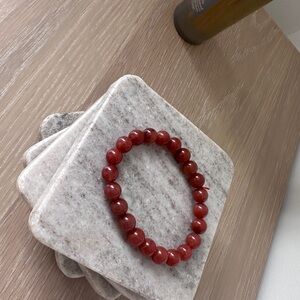 Elegant Red Beaded Bracelet